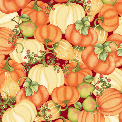 Studio E - Pumpkin Spice - Large Tossed Pumpkins, Red