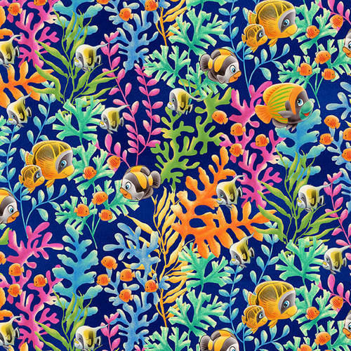 Studio E - Sea World - Coral and Fish, Navy