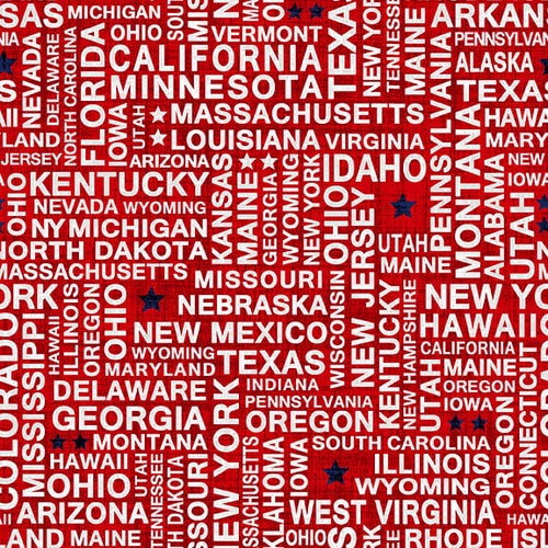 Studio E - Truckin' in The USA - State Names, Red