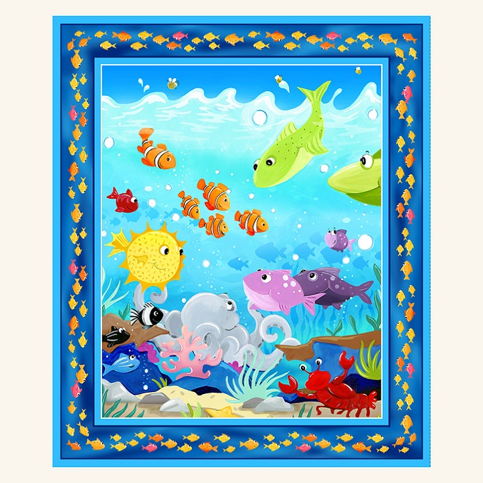 SusyBee - Under The Sea - 36' Digital Fish Panel, Multi