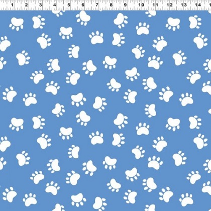 Susybee - Kitty the Cat  - Paw Prints, Medium Blue