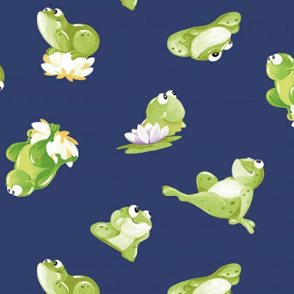 Susybee - Paul's Pond - Tossed Frogs, Navy