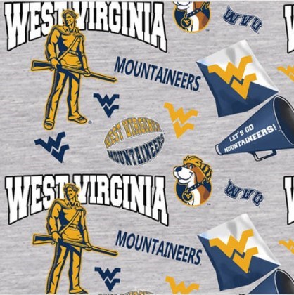 Sykel - College Prints - West Virginia - Collegiate Mascot, Gray