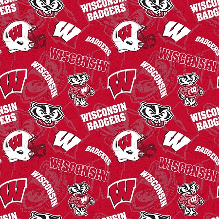 Sykel - College Prints - Wisconsin Badgers, Red