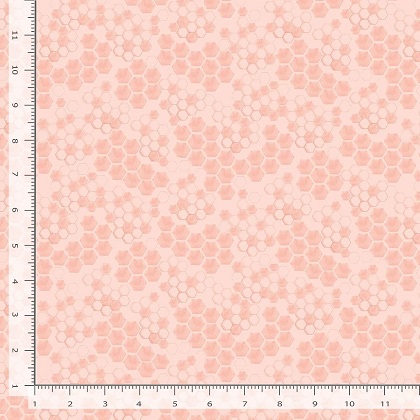 Timeless Treasures - Bee - Home Sweet Home - Honeycomb, Pink