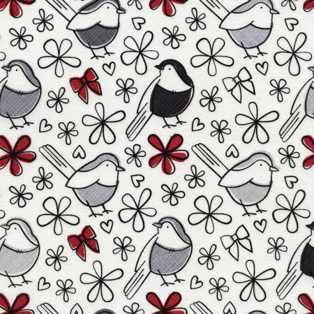 Timeless Treasures - Birds - (FUN), White