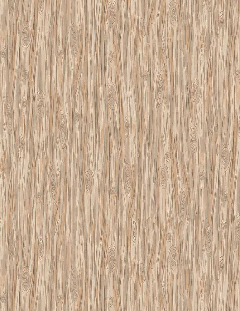 Timeless Treasures - Bunnies Snow Day - Wood Grain, Tan