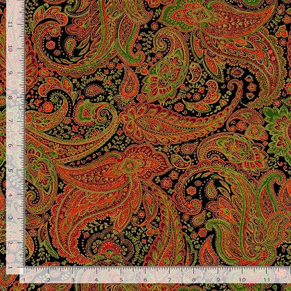 Timeless Treasures - Deck The Halls - Holiday Paisley, Multi