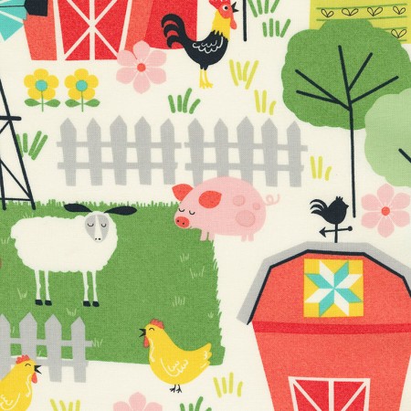 Timeless Treasures - Farm - On The Farm -  Whimsical Farm Scene, Multi