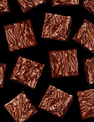 Timeless Treasures - Food - (GM) - Tossed Brownies, Black