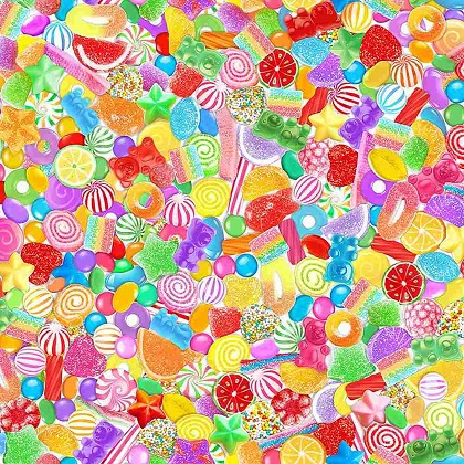 Timeless Treasures - Food - Tossed Candy, Multi