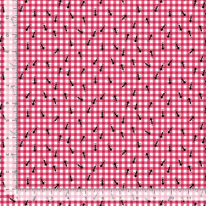 Timeless Treasures - Fruit - Ants on Gingham, Pink