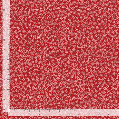 Timeless Treasures - Garden Redwork - Ditsy Floral Outline, Red