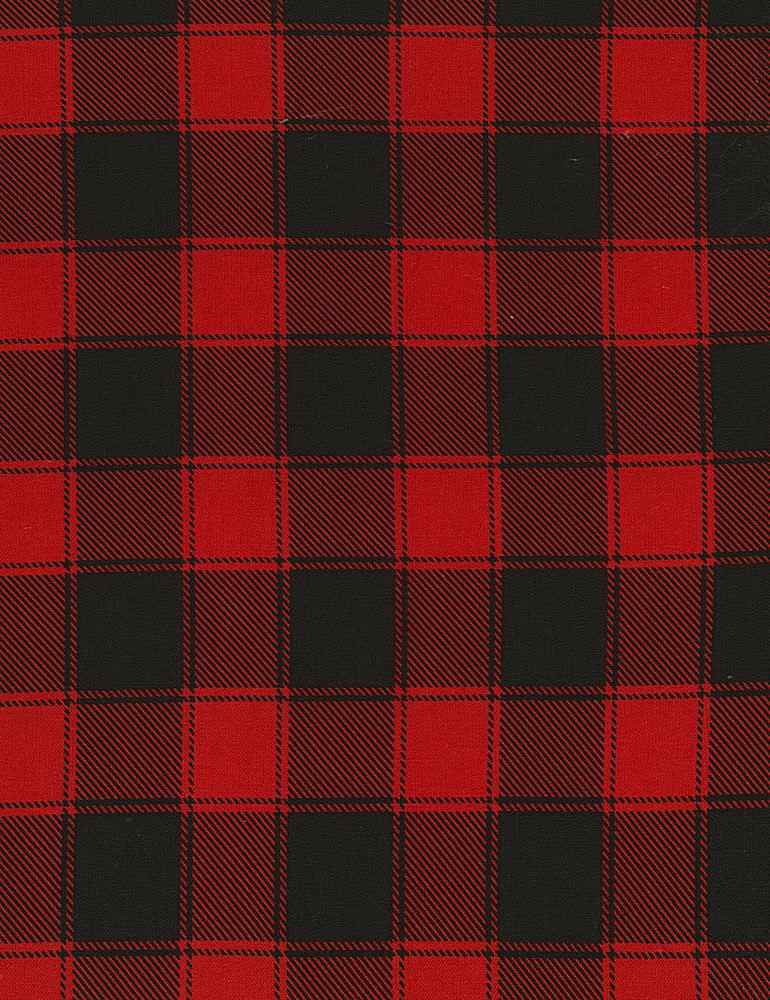 Timeless Treasures - Holiday - Buffalo Check, Red/Black