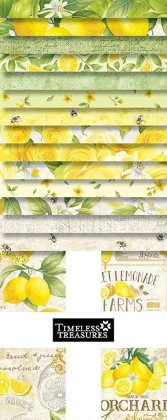 Timeless Treasures - Lemon Bouquet - 10' Squares