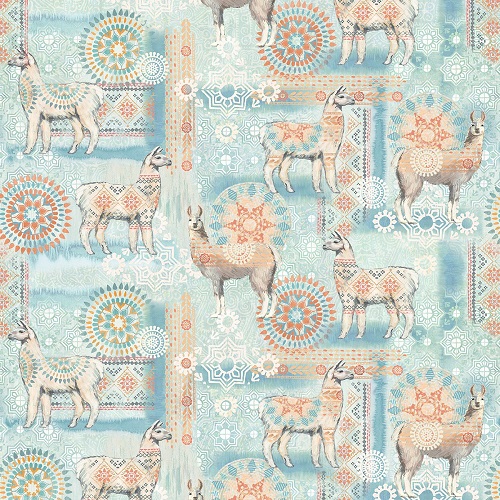 Timeless Treasures - Llamas - (JB) , Aqua