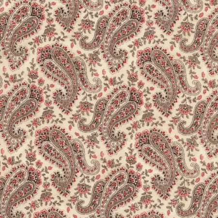 Timeless Treasures - Paris - Pink/Brown Paisleys, Cream