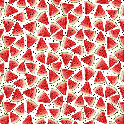 Timeless Treasures - Watermelon Party - Watermelon Triangle Slices, White