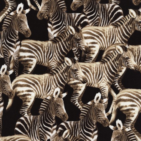 Timeless Treasures - Wild - (Michael) - Zebras, Black