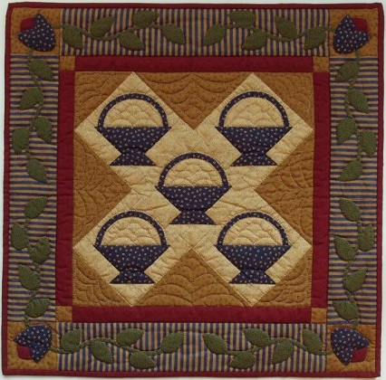 Wall Quilt Pattern - Baskets - Size: 22 X 22