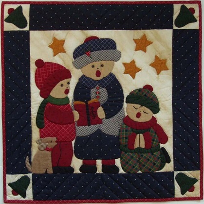 Wall Quilt Pattern - Carolers - Size: 22' X 22'