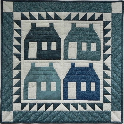 Wall Quilt Pattern - Houses - Size: 22' X 22'