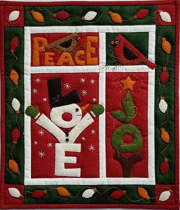 Wall Quilt Pattern - Love/Joy/Peace - Size: 13' X 15'