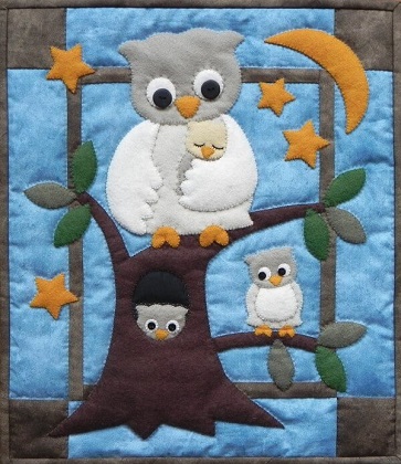 Wall Quilt Pattern - Owl Family - 13” x 15”