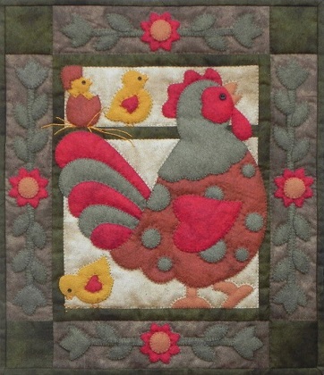 Wall Quilt Pattern - Spotty Rooster - Size: 13' X 15'