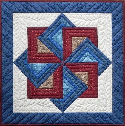 Wall Quilt Pattern - Star Spin - Size 22' x 22'