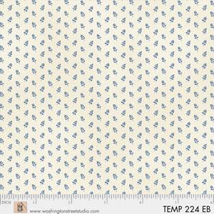 Washington Street Studio - Temperance Blues - Small Blue Design, Cream