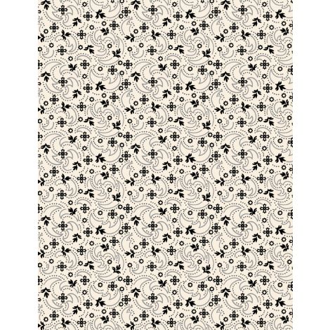 Wilmington Prints - Blackwood Cottage - Cresent Swirl, Cream