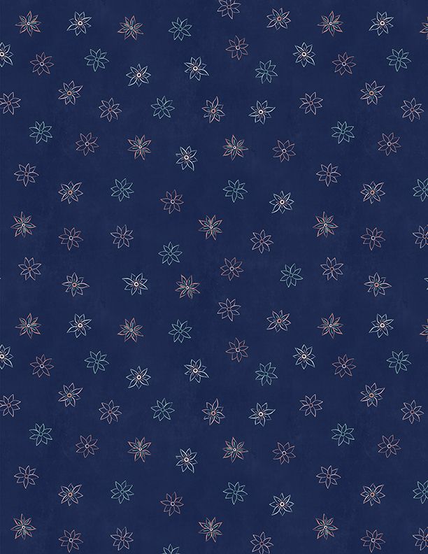 Wilmington Prints - Blissful - Floral Foulard, Navy