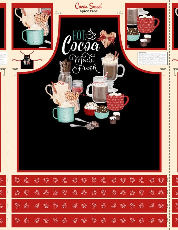 Wilmington Prints - Cocoa Sweet - 30' Apron Panel