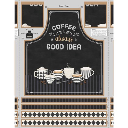 Wilmington Prints - Coffee Life - 30' Apron Panel