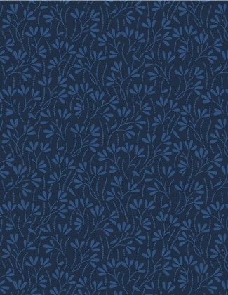 Wilmington Prints - Essentials In The Navy - Sprouts, Navy on Navy