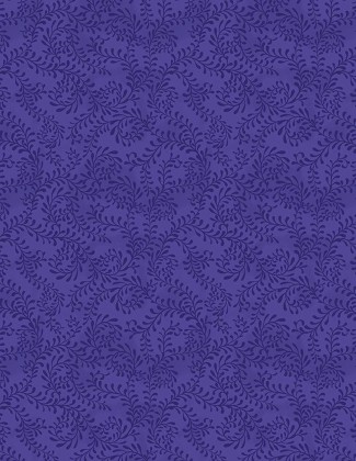 Wilmington Prints - Essentials Swirling Leaves - Indigo Purple