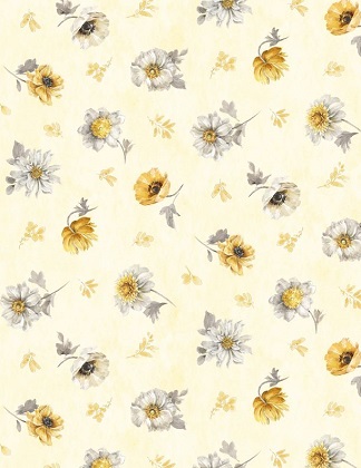 Wilmington Prints - Fields of Gold - Floral Toss, Yellow