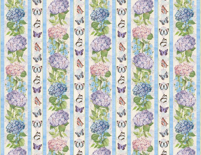 Wilmington Prints - Hydrangea Mist - Repeating Stripe, Multi