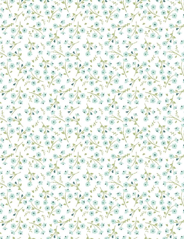 Wilmington Prints - Juliette - Floral Vine, Teal