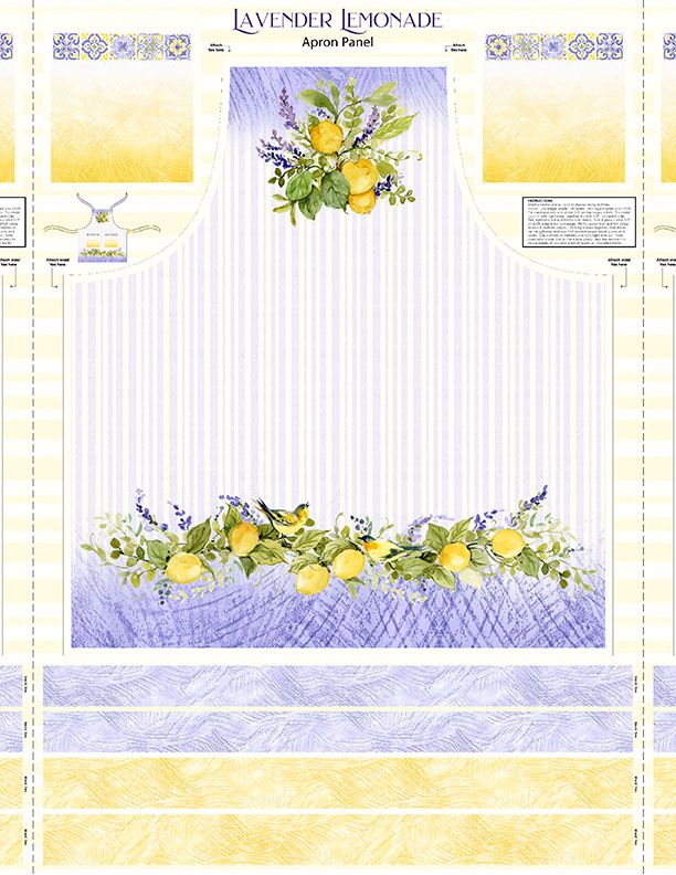 Wilmington Prints - Lavender Lemonade - 24' Apron Panel, Multi