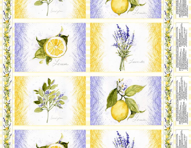 Wilmington Prints - Lavender Lemonade - 24' Placemat Panel, Multi