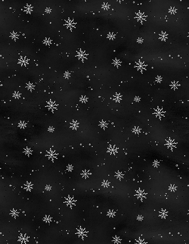 Wilmington Prints - Our Gnome To Yours - Snowflakes, Black