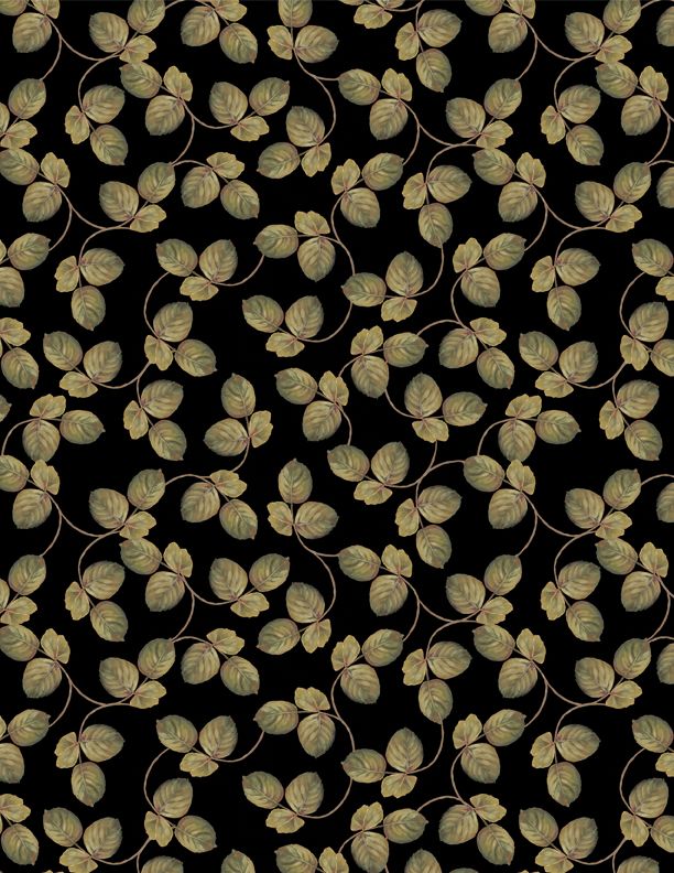 Wilmington Prints - Rosewood Lane - Leaf Toss, Black