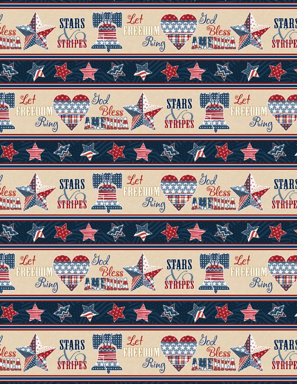 Wilmington Prints - Stars of Valor - Patriotic Stripe, Multi