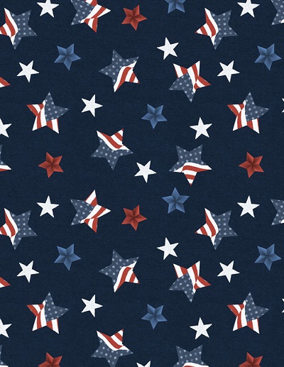 Wilmington Prints - Stars of Valor - Stars, Navy