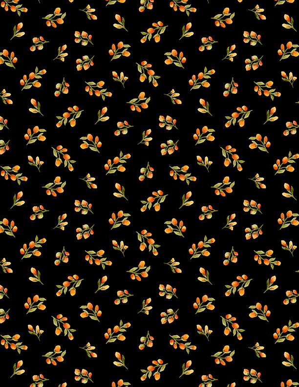 Wilmington Prints - Sunflower Splendor - Floral Buds, Black