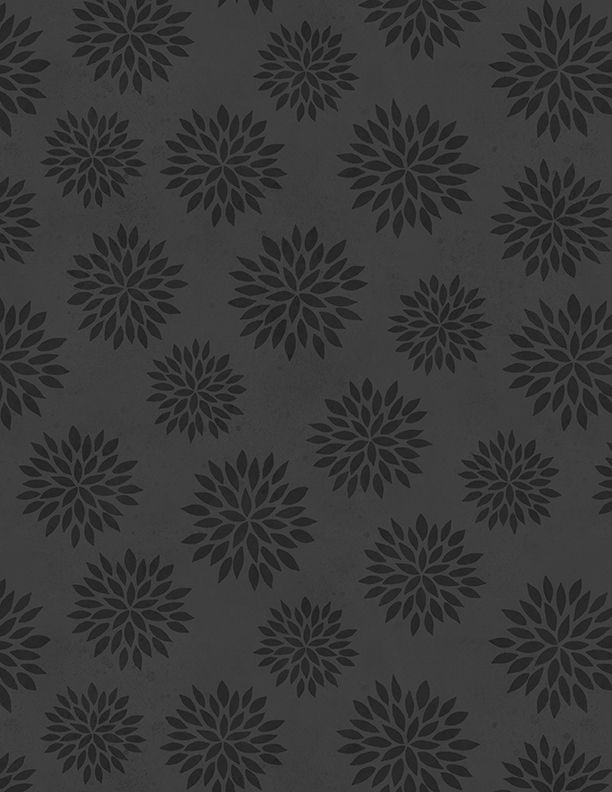 Wilmington Prints - Sunflower Splendor - Tonal Flowers, Black