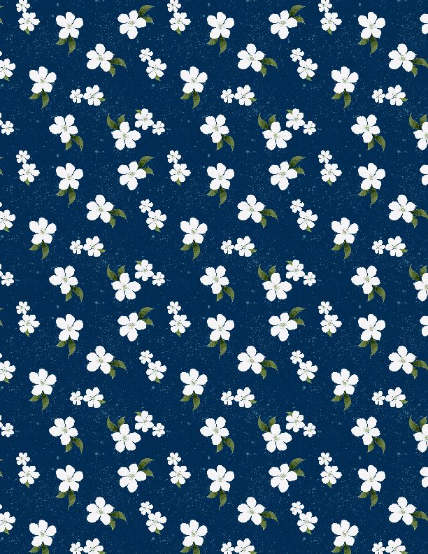 Wilmington Prints - Sunlit Serenade - Small Floral, Navy