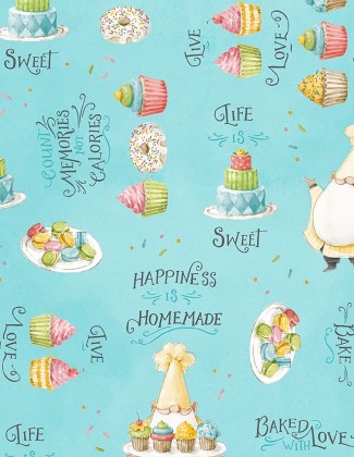 Wilmington Prints - Sweet Little Pleasures - Words All Over, Teal